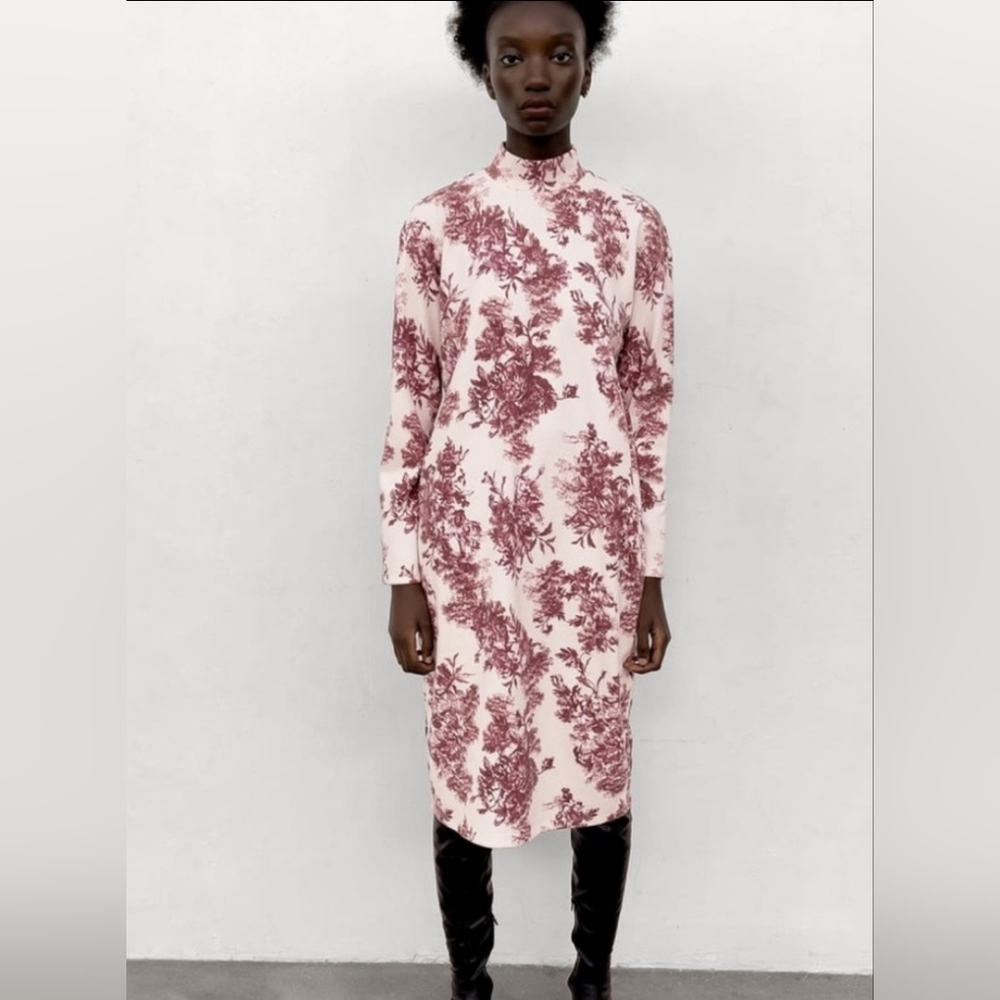 ZARA PRINTED SOFT DRESS - SIZE MEDIUM